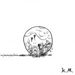 一文物語365 挿絵 濡れたボーリングの玉