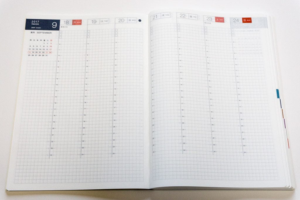 ほぼ日手帳2017 カズン avec 後期 Weeklyページ