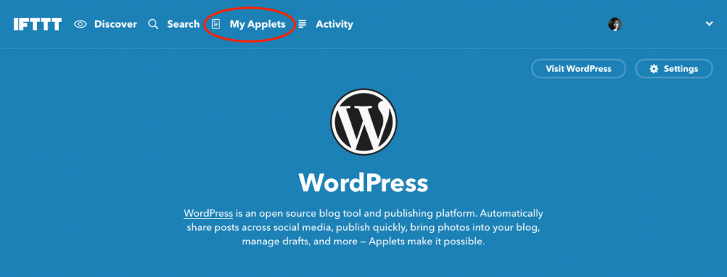 IFTTTでWordpressを連携