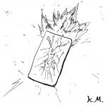 一文物語365 挿絵 炎をあげる携帯電話