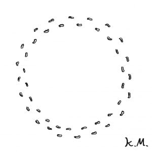 一文物語365の挿絵：円になった足跡