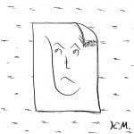 一文物語365の挿絵:壁に貼られたへのへのもへじのポスター