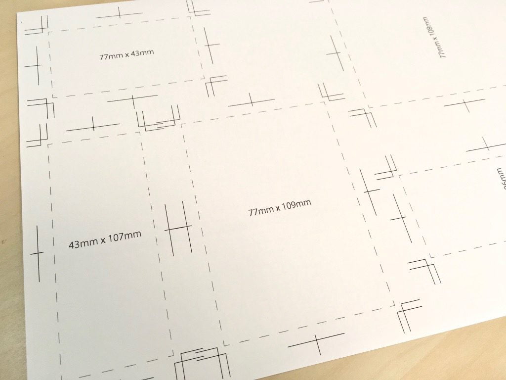 糸かがり手製本はん・ぶんこ3冊収納BOXの切り出しサイズ