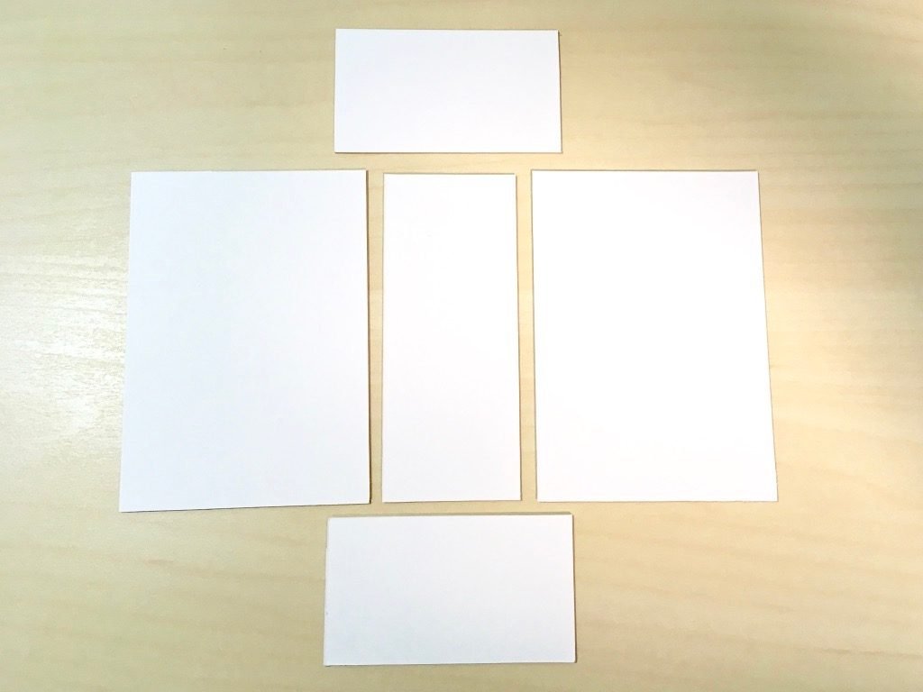 糸かがり手製本はん・ぶんこ3冊収納BOXの材料厚紙切り出し