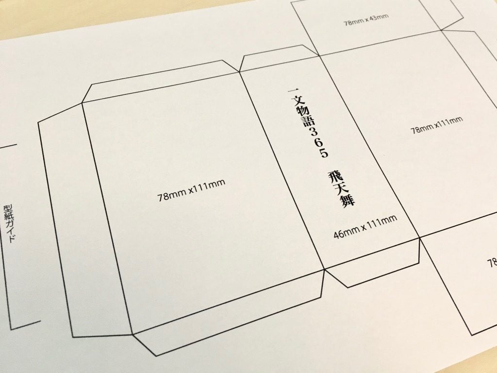 糸かがり手製本はん・ぶんこ3冊収納BOXの外装展開図