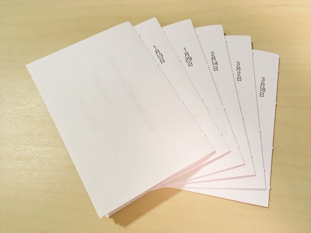 手製本の本文用紙を切って冊子にしたもの