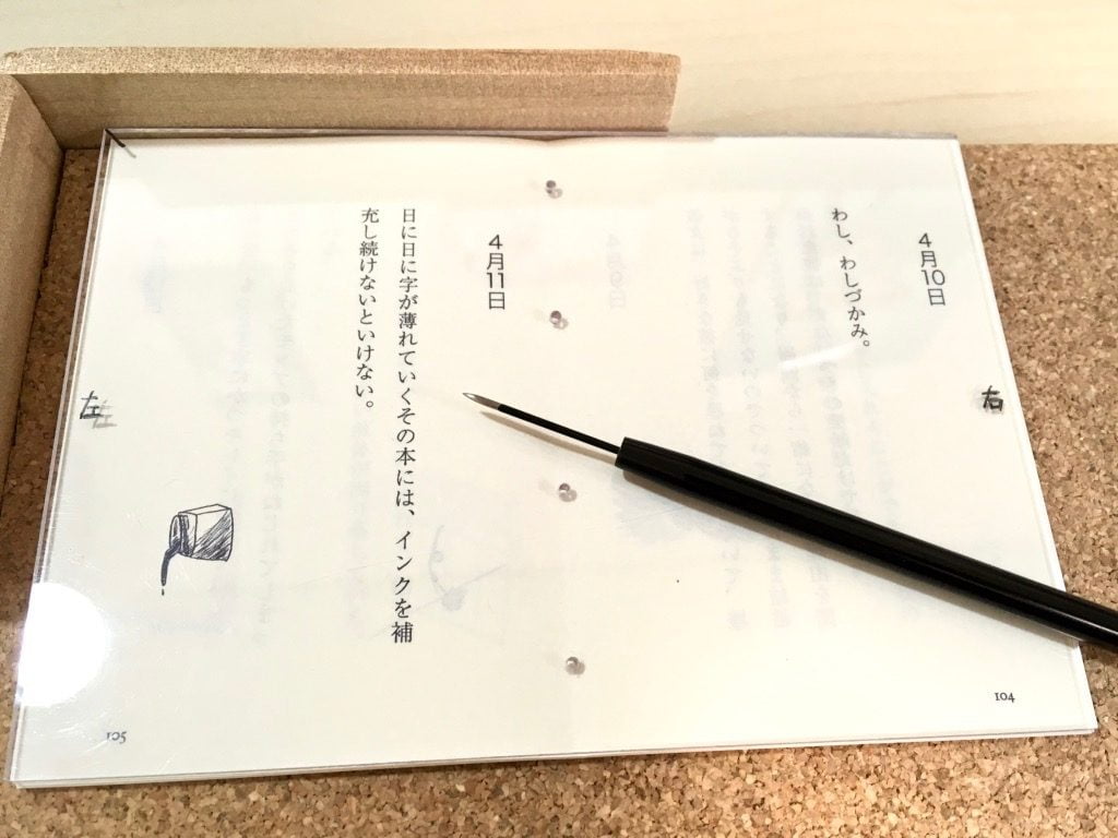手製本「ポケットに入る宇宙の一文散系」の本文用紙に穴を空ける