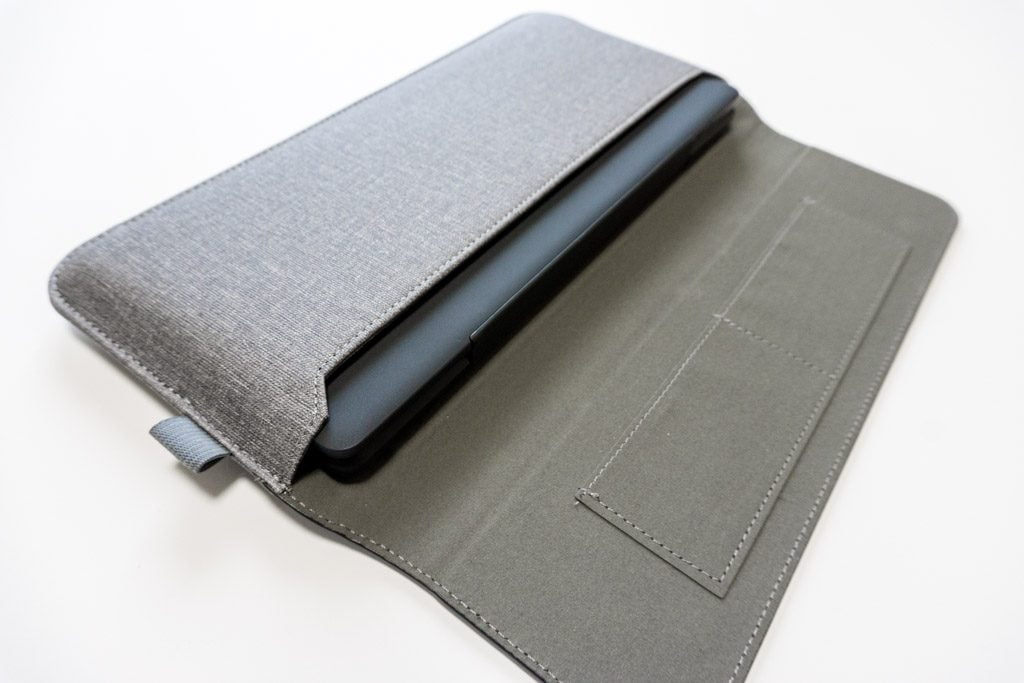LOEのポメラDM200の専用ケースPUレザー保護フィルム付(グレー)