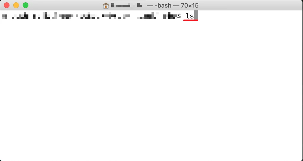 ターミナルで、lsコマンド